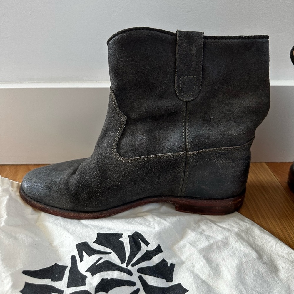 ISABEL MARANT - Black Suede Moto Boot - 38 - Picture 3 of 7